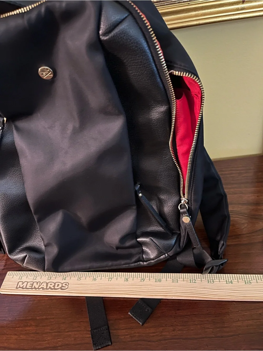 Travanti Nylon and Faux Leather Backpack